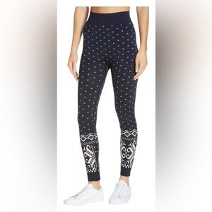 Sweaty Betty Ski Base Layer Bottoms Blue & White NWT Size Large